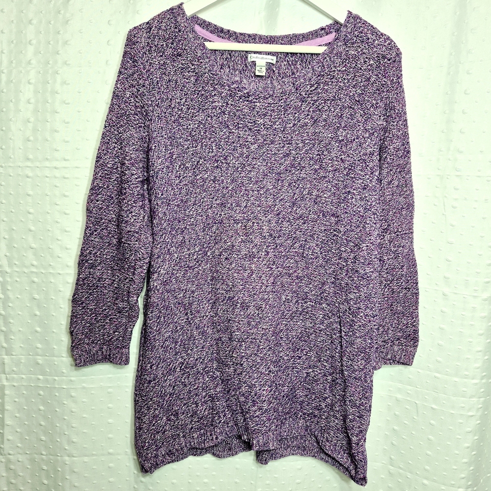 Croft & Barrow Women's Purple Knit  Crew Neck Sweater size 1X